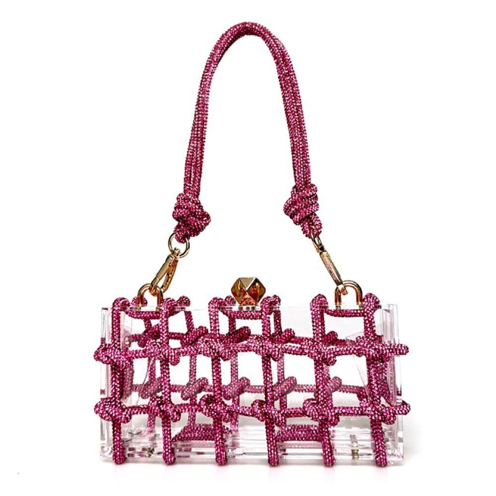 8531 Clear Acrylic Bag Rhinestone Acrylic Clutch Crystal Evening Purses